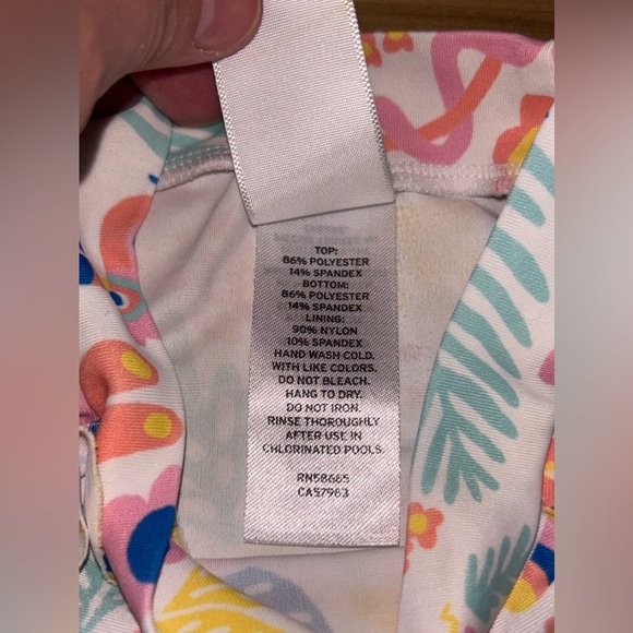 Tucker + Tate Long Sleeve Swim Shirt Girls size 7  Floral Birds Monkey - Picture 5 of 8